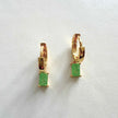 Ellie Aqua Gem Gold Huggie Hoops