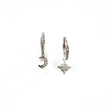 Seren Silver Moon and Star Huggie Hoop Earrings