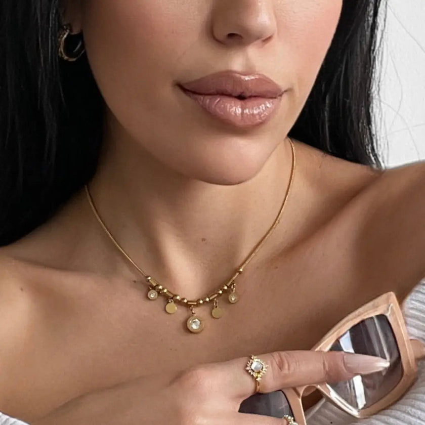 Seraphina Luxe 18k Gold Plated Charm Necklace