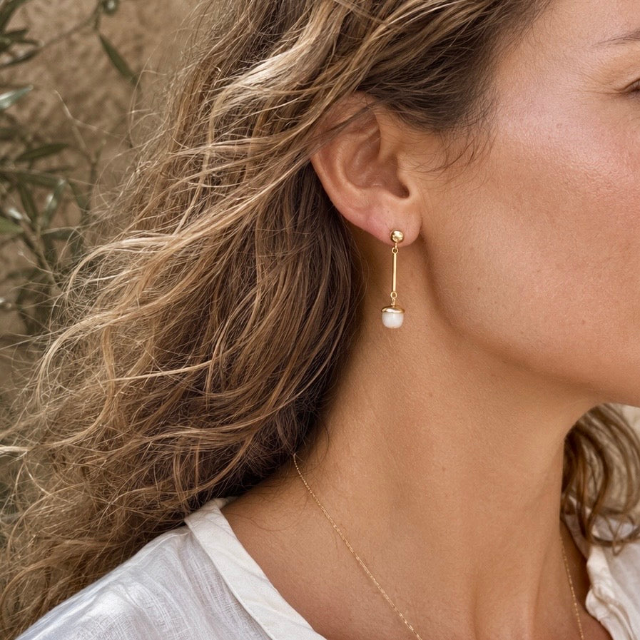 Pendientes colgantes Bellota Piedra lunar