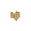 Luna Luxe 18k Gold Plated Wide Band Irregular Crystal Ring