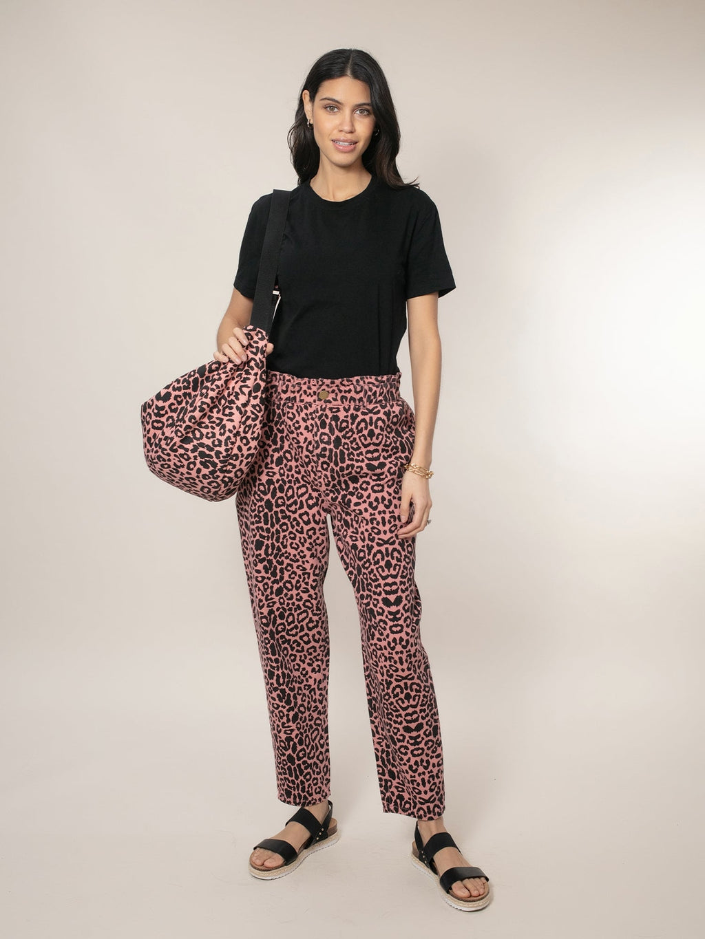 Jessie Oversized Crescent Bag - Pink Leo