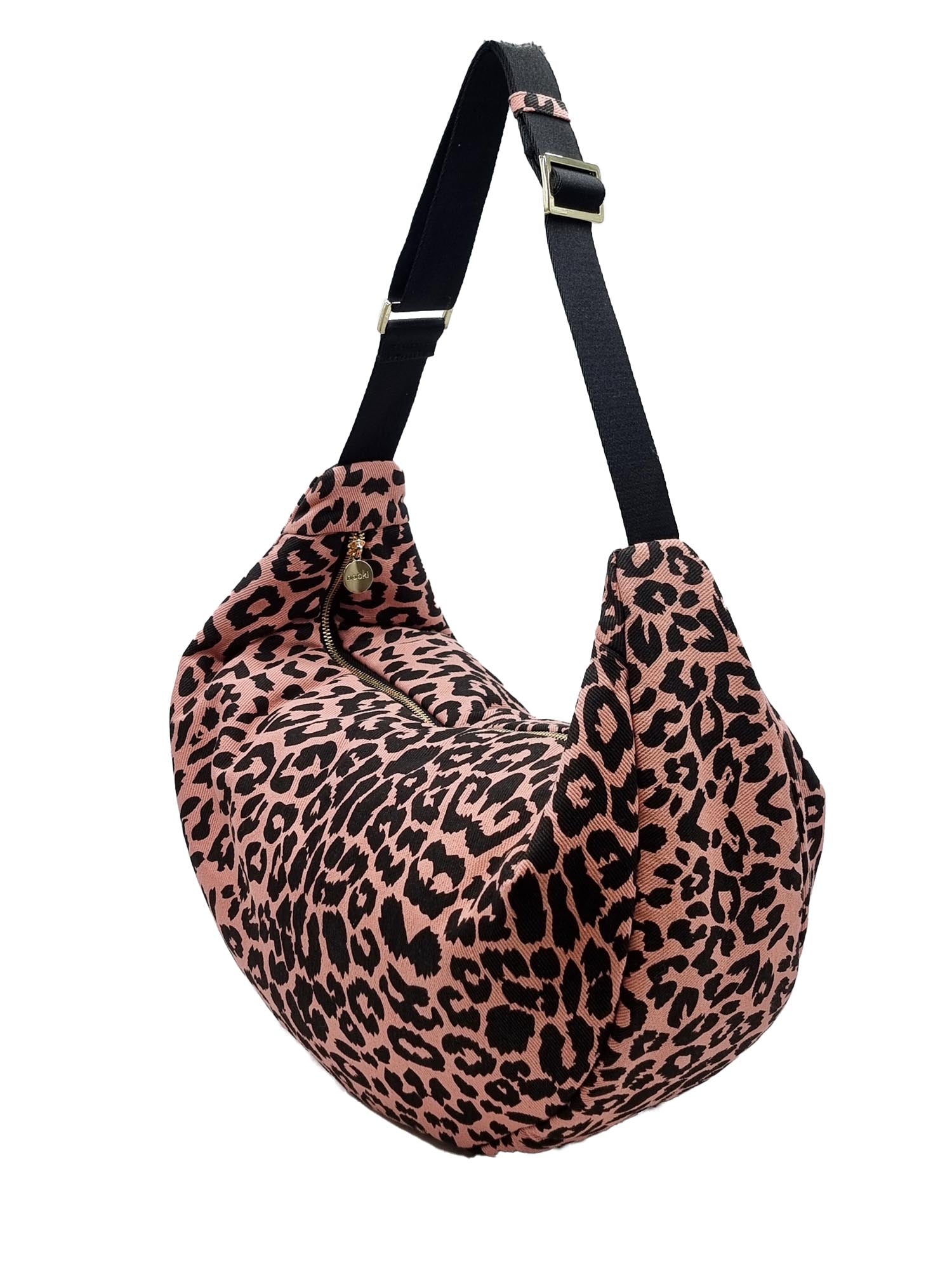 Jessie Oversized Crescent Bag - Pink Leo