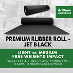 Jet Black Rubber Flooring Roll – 10m²