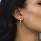 Joni Rose Quartz Star & Moon Charm Huggies | 18K Gold Plated