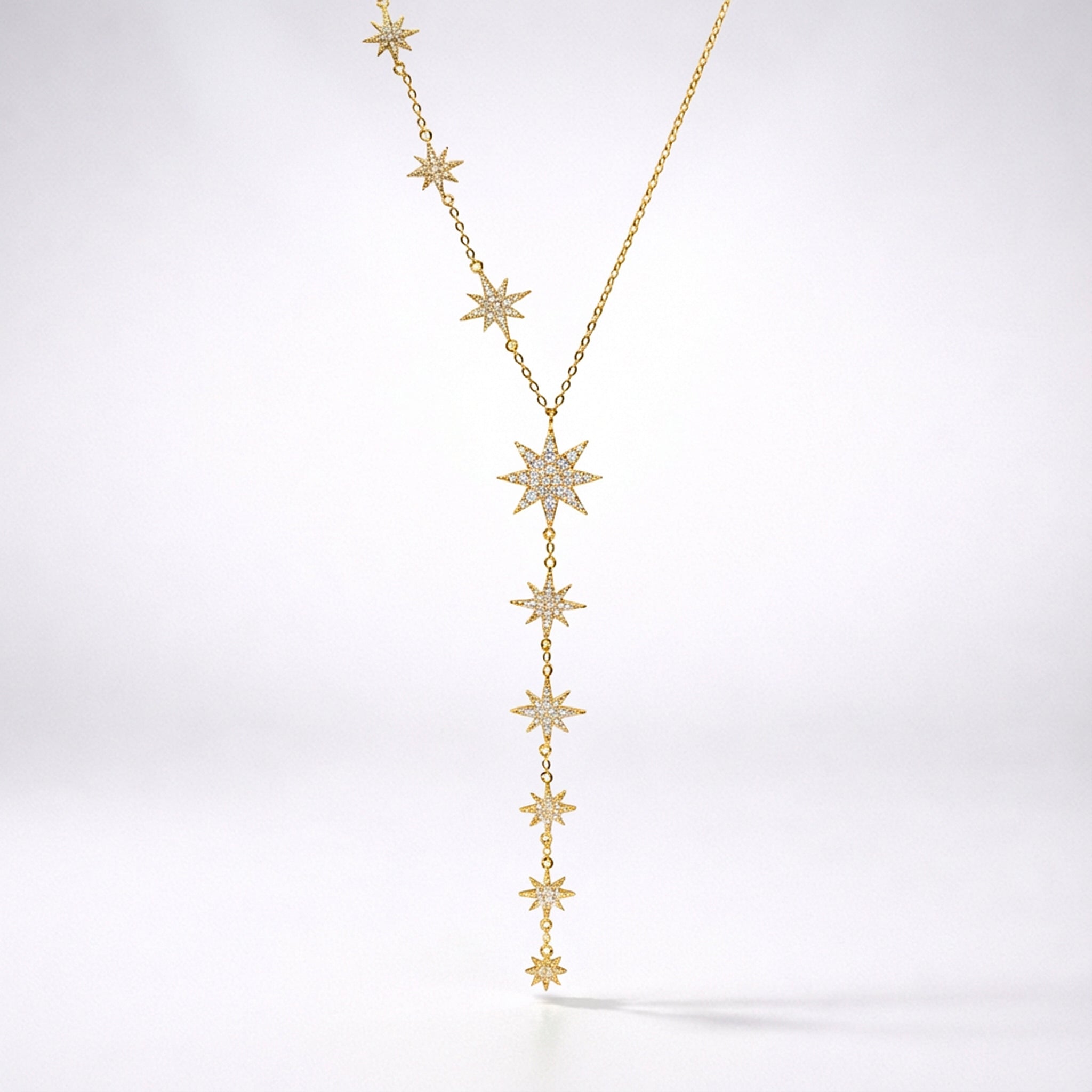 Collier Pendentif Gouttelette Juliet Star Burst | Plaqué Or 18 carats