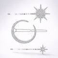 Juno Luna y Estrellas Juego de Pinzas para el Pelo | Plata