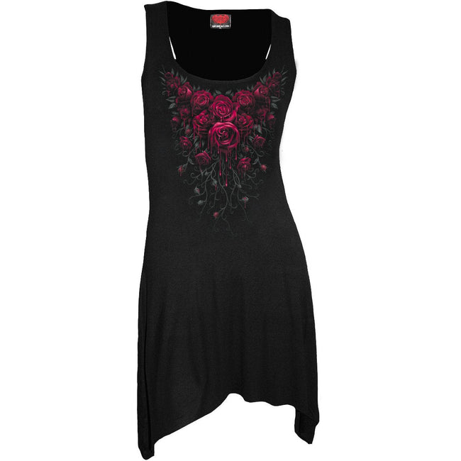 BLOOD ROSE - Robe camisole gothique noire