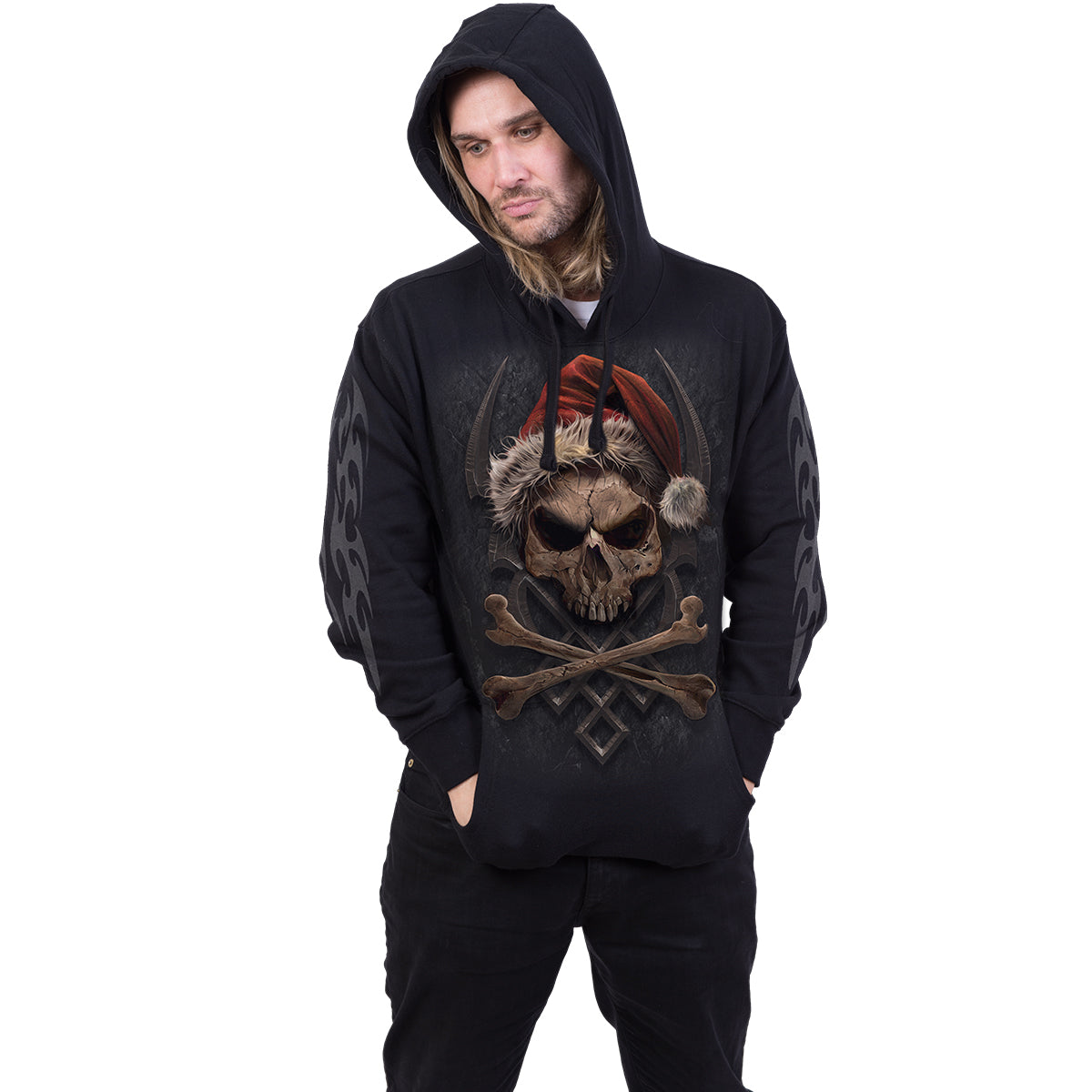 ROCK SANTA - Sweat à capuche noir