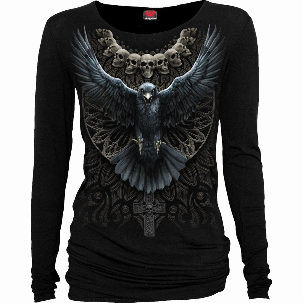RAVEN SKULL - Top Ancho Negro
