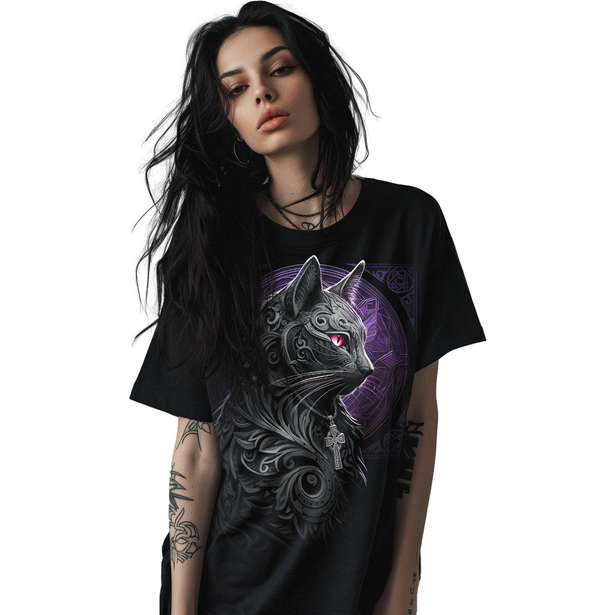 CELTIC WHISKERS - T-shirt Imprimé Avant Noir