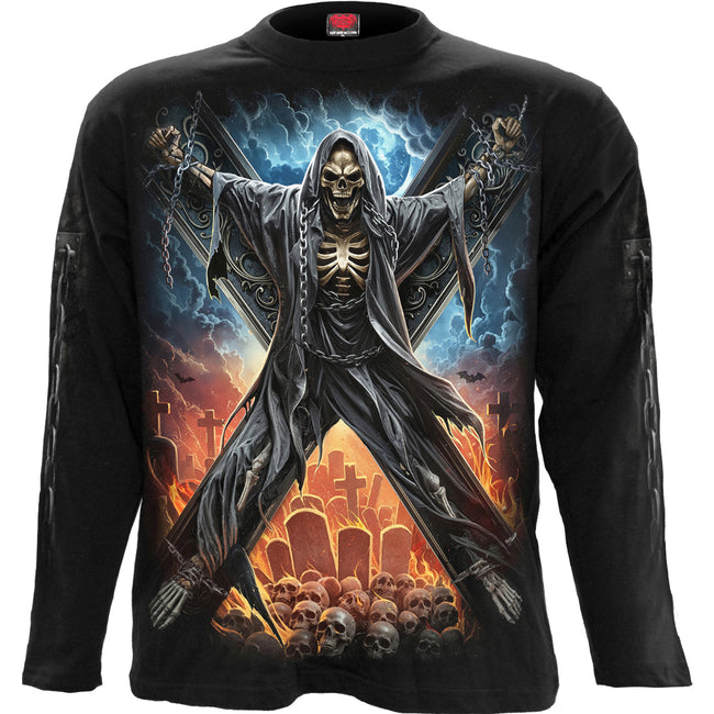CROSSED OVER - T-shirt manches longues noir