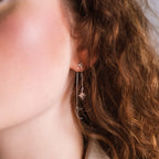 Karita Moon & Star Double Chain Earrings | 925 Sterling Silver