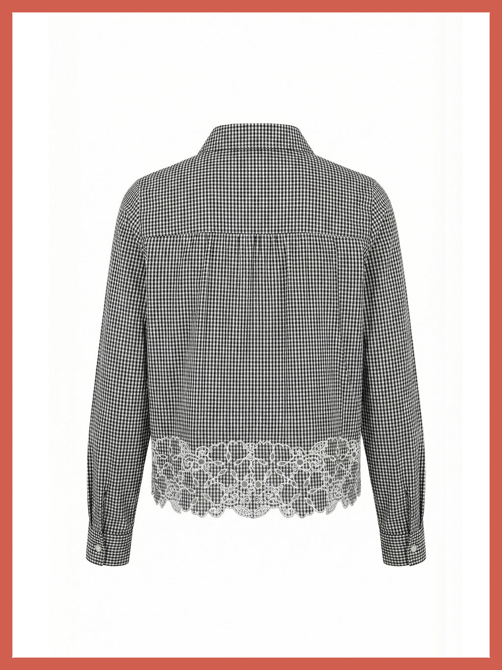 Koren Embroidered Blouse In Black Gingham