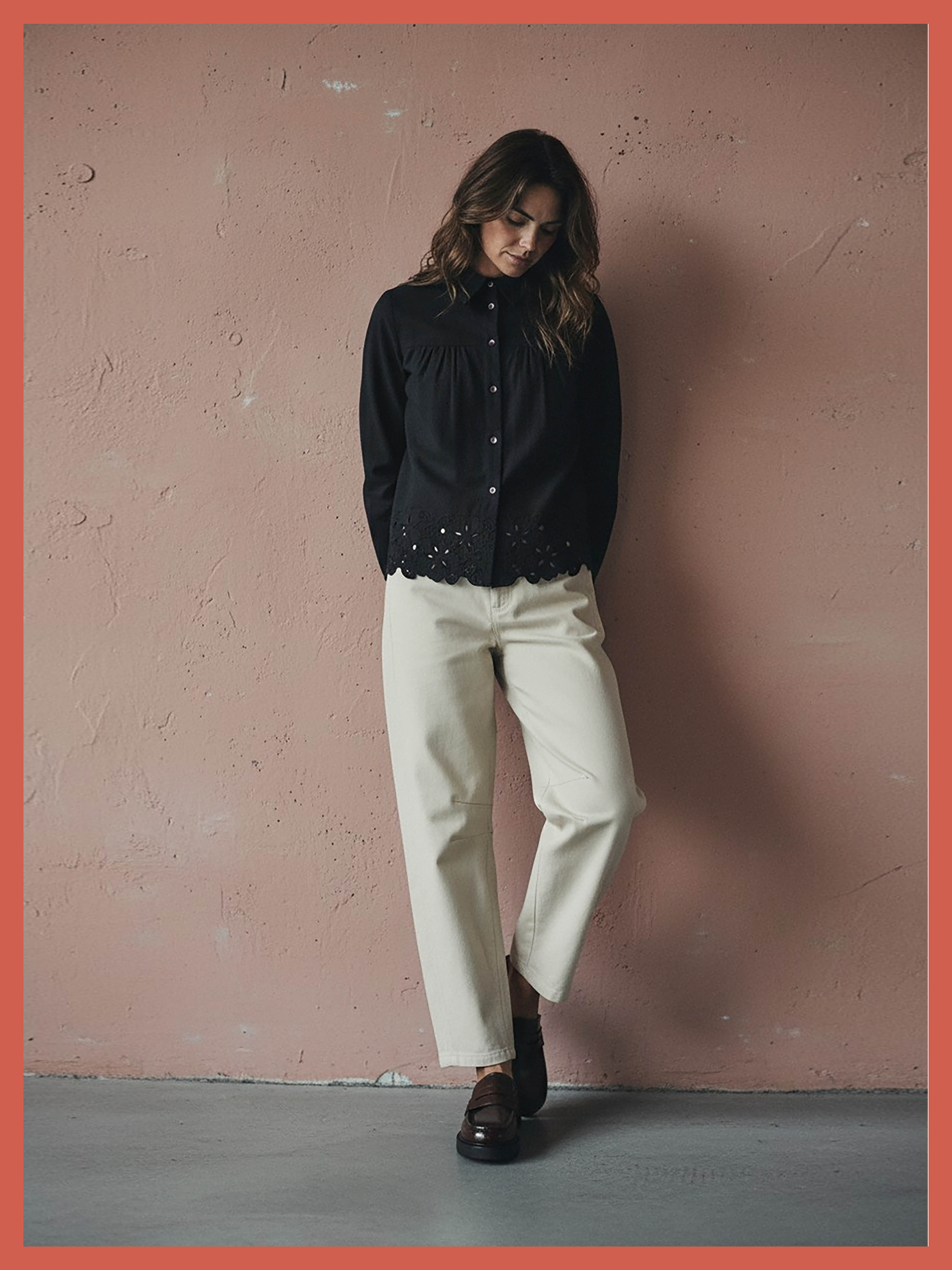 Koren Embroidered Blouse In Black