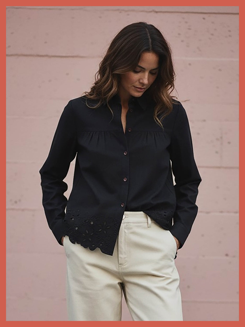 Koren Embroidered Blouse In Black