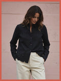 Koren Embroidered Blouse In Black