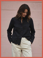 Koren Embroidered Blouse In Black