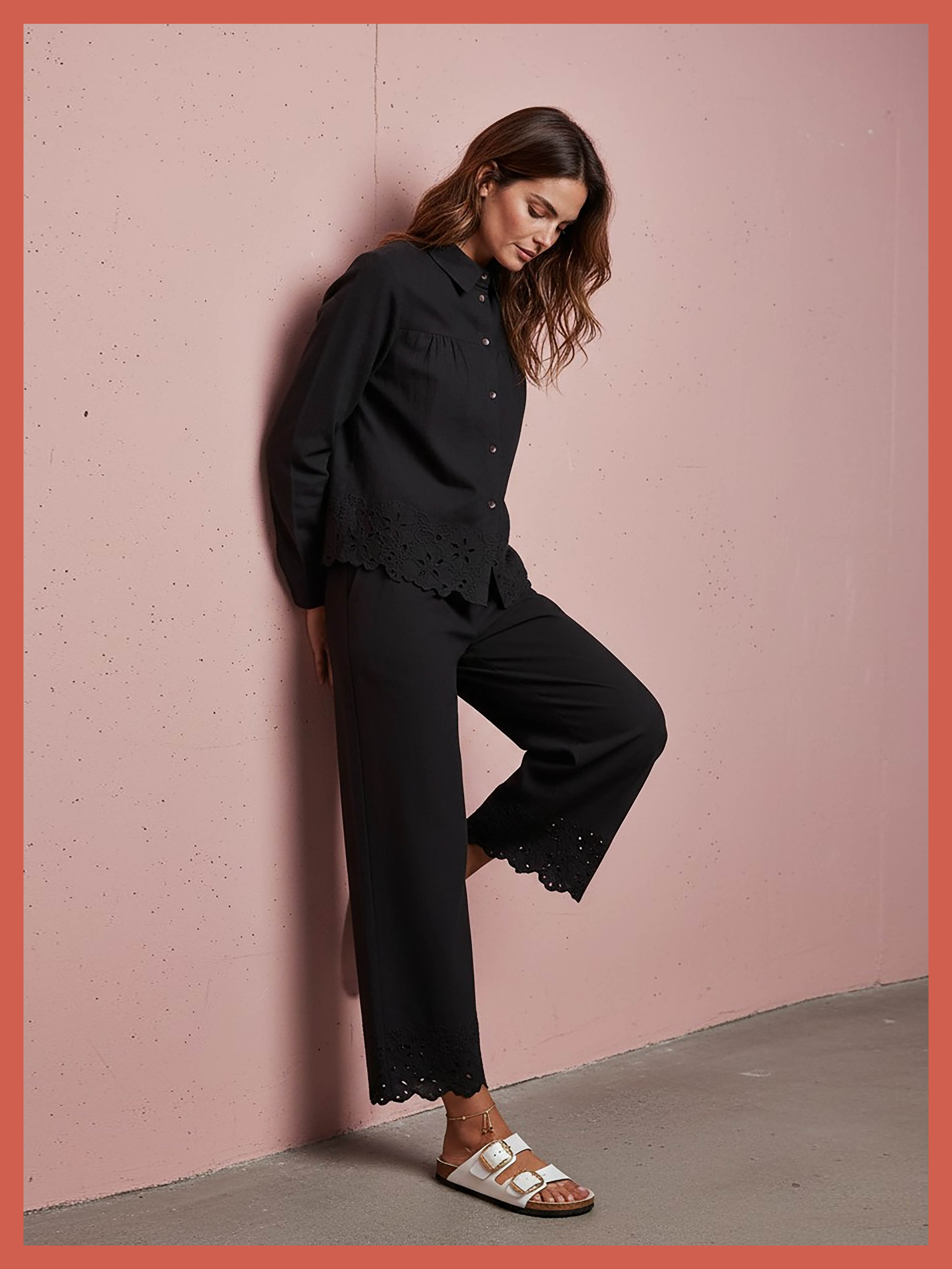 Koren Embroidered Blouse In Black