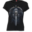 ANGEL SWORD - Boatneck Cap Sleeve Top Black