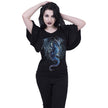 STORM DRAGON - Boat Neck Bat Sleeve Top Black