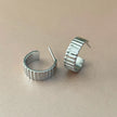 Alexa Luxe Silver Ridged Hoops