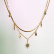Cleopatra 18k Gold Plated Double Layered Charm Necklace