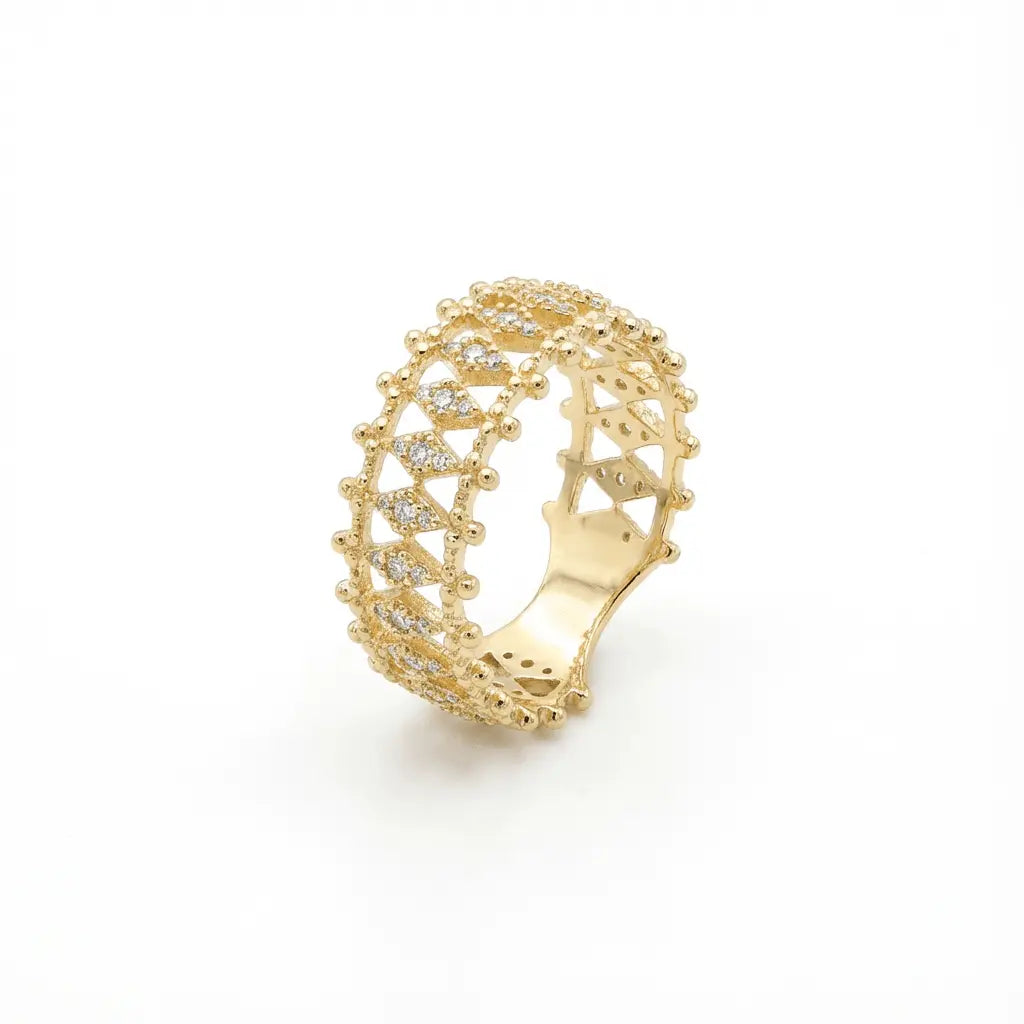 Solid Gold Ring – Lacework Elegance : Refined Brilliance | Gold | Majestic Jewellery