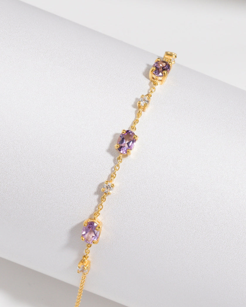 Complete Set - Amethyst Jewellery Set in 18k Gold Vermeil
