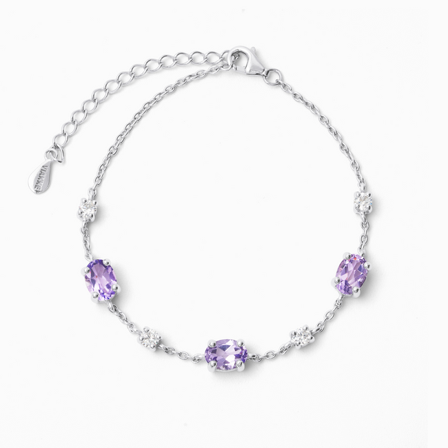 Bracelet Améthyste Lavande en Argent Sterling