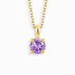 Lavender Amethyst Solitaire Pendant Necklace in 18k Gold Vermeil