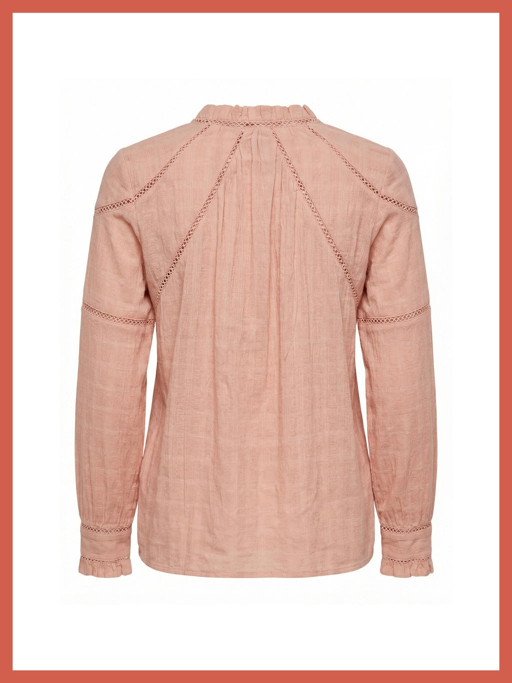 Lavinia Pretty Lace Trim Blouse - Rose