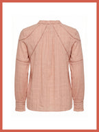 Lavinia Pretty Lace Trim Blouse - Rose