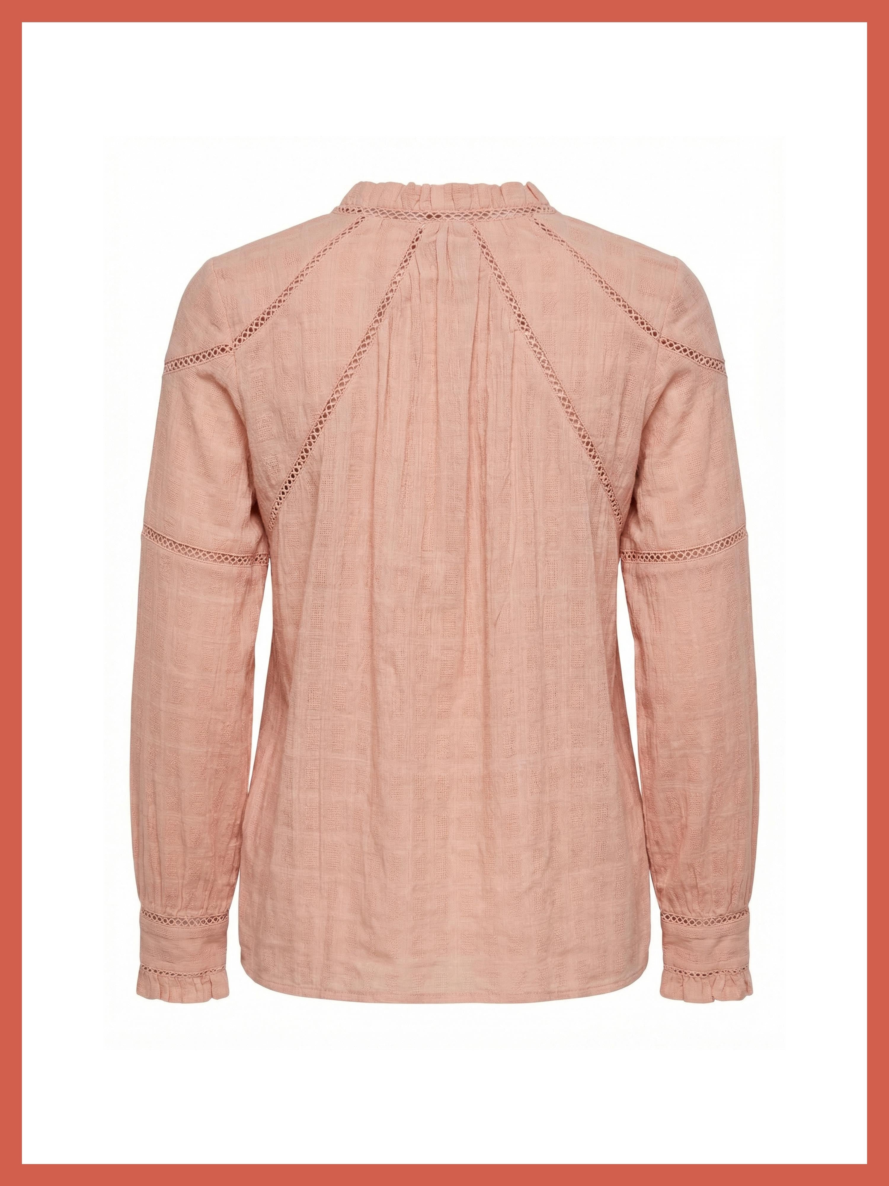 Lavinia Pretty Lace Trim Blouse - Rose