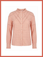 Lavinia Pretty Lace Trim Blouse - Rose