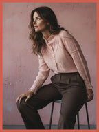 Lavinia Pretty Lace Trim Blouse - Rose
