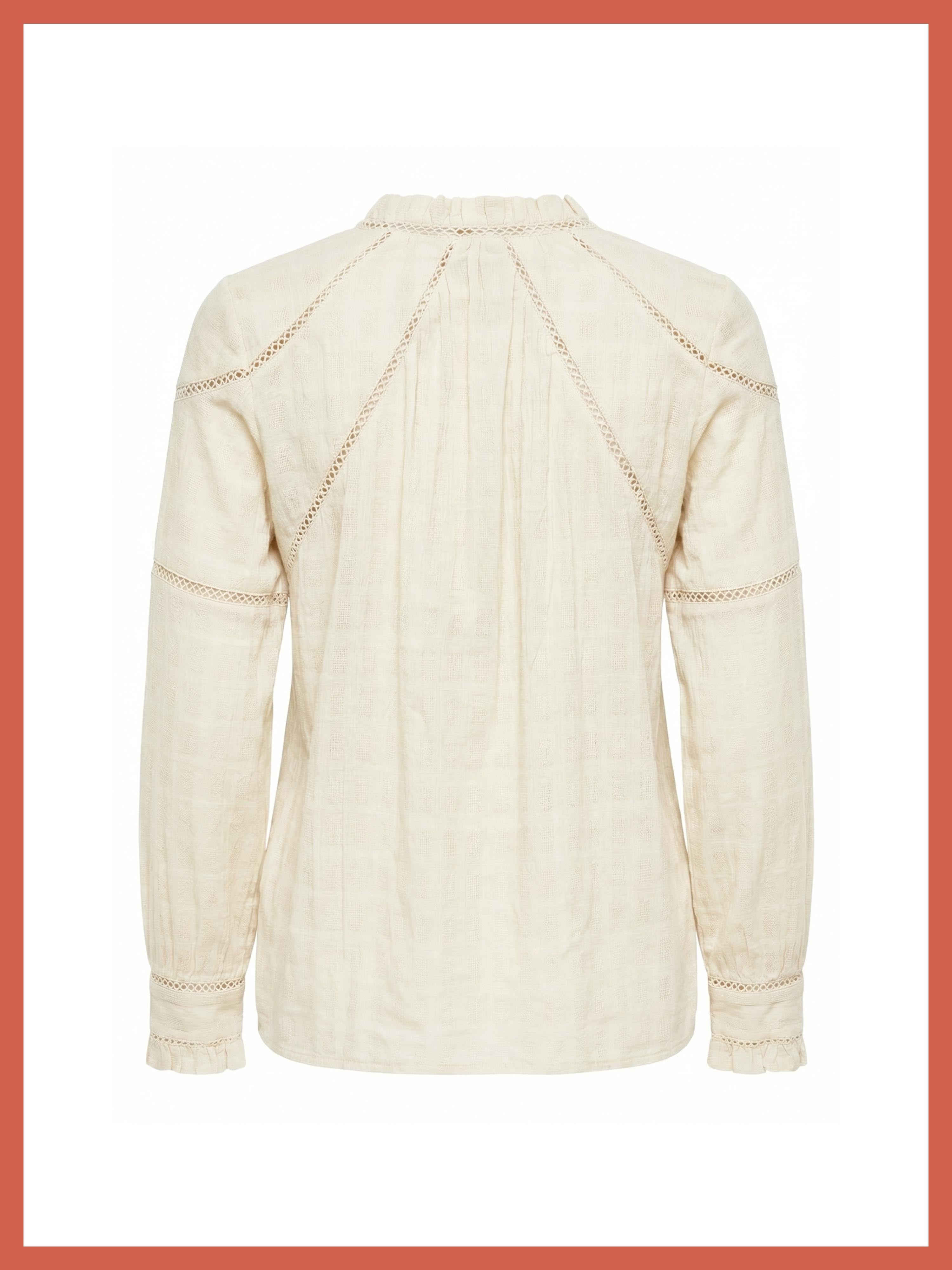 Lavinia Pretty Lace Trim Blouse - Ecru