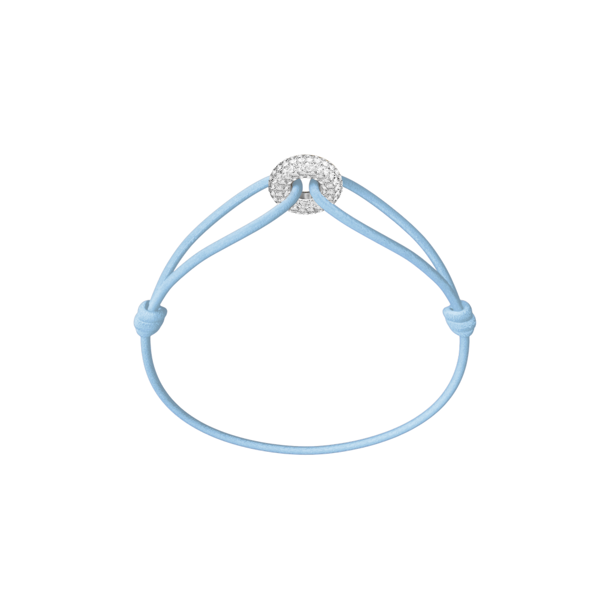 Mini Silver Soho Pavé Cord Bracelet