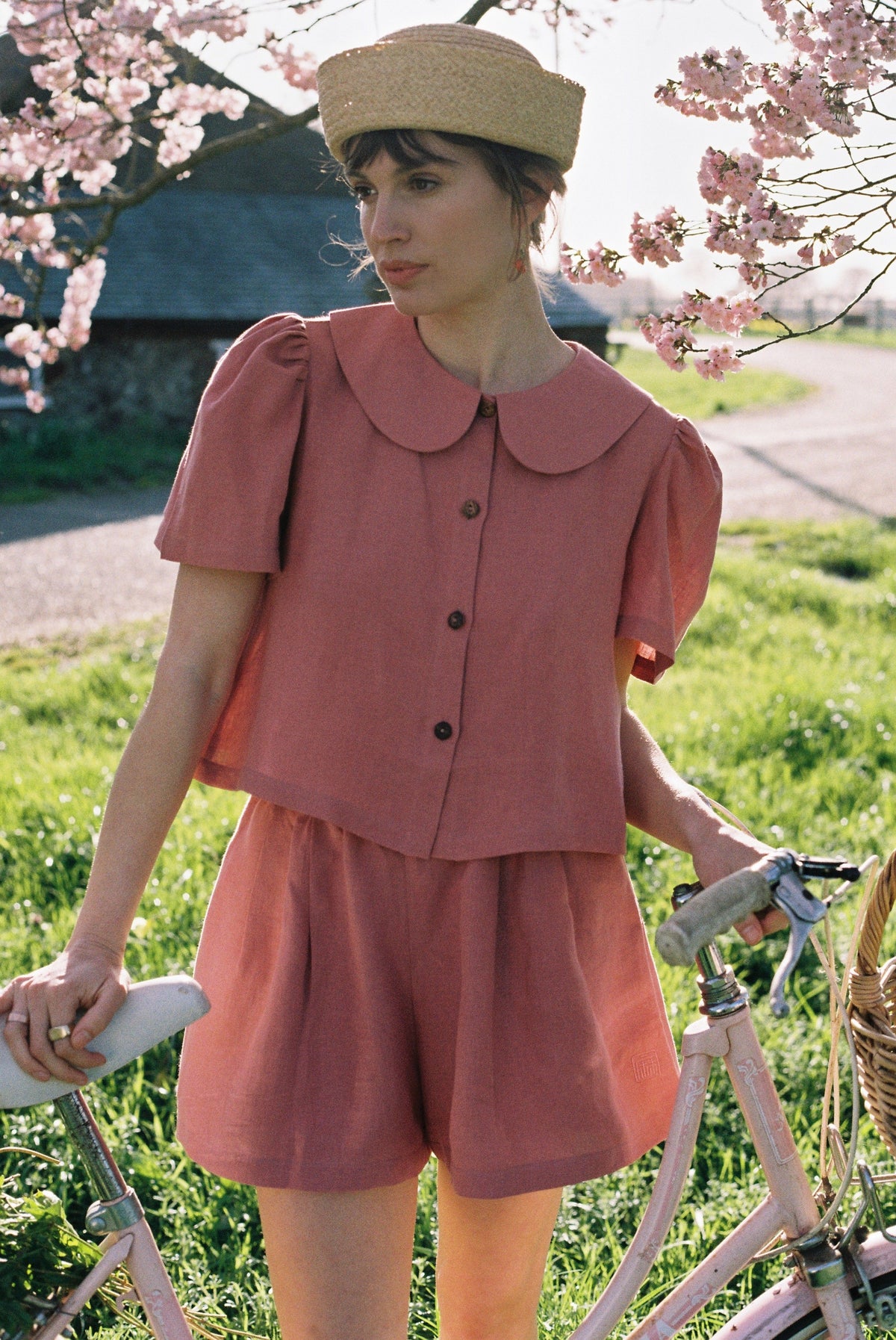 Olivia Linen Shorts - Berry