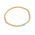 Gold Beaded Birthstone Bracelet