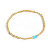 Gold Beaded Birthstone Bracelet