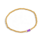 Gold Beaded Birthstone Bracelet