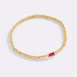 Gold Beaded Birthstone Bracelet