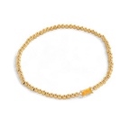 Gold Beaded Birthstone Bracelet