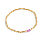 Gold Beaded Birthstone Bracelet