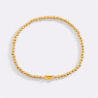 Gold Beaded Birthstone Bracelet