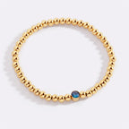 Gold Beaded Bubble Birthstone Bracelet