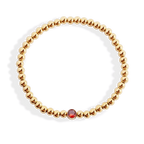 Gold Beaded Bubble Birthstone Bracelet