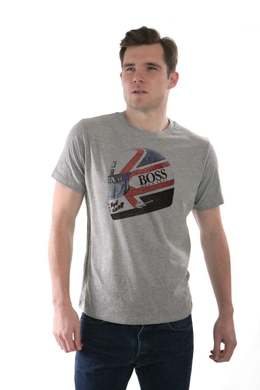 Camiseta Estampada Casco de Carreras Mansell