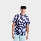 Aixo Checker Mens Top Grey